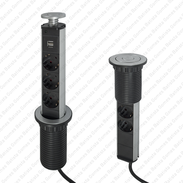 Tomada el�trica de embutir vertical